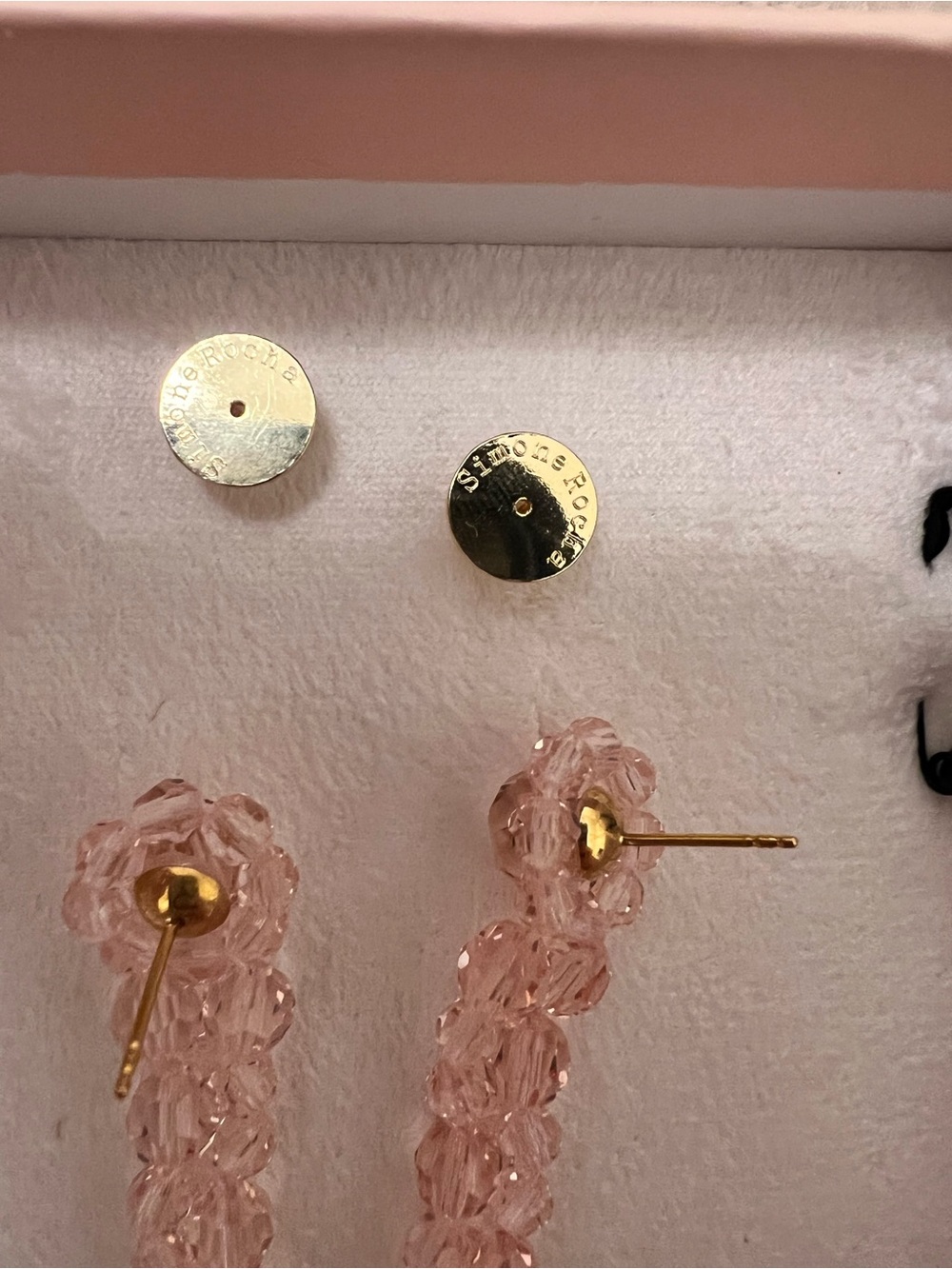 Simone Rocha Blush Crystal Threader Drop Earrings - Picture 4 of 7